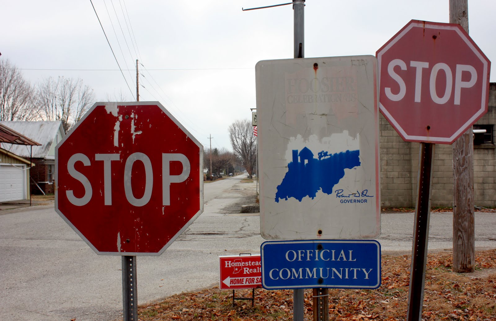 Stop! Stop signs, Scotland, Indiana.